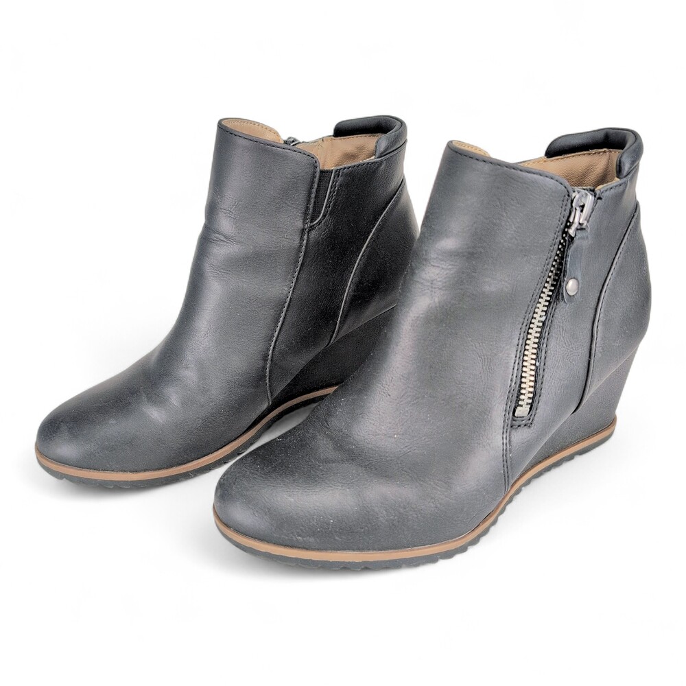 Soul Naturalizer Black Wedge Ankle‎ Boots Size 6.5